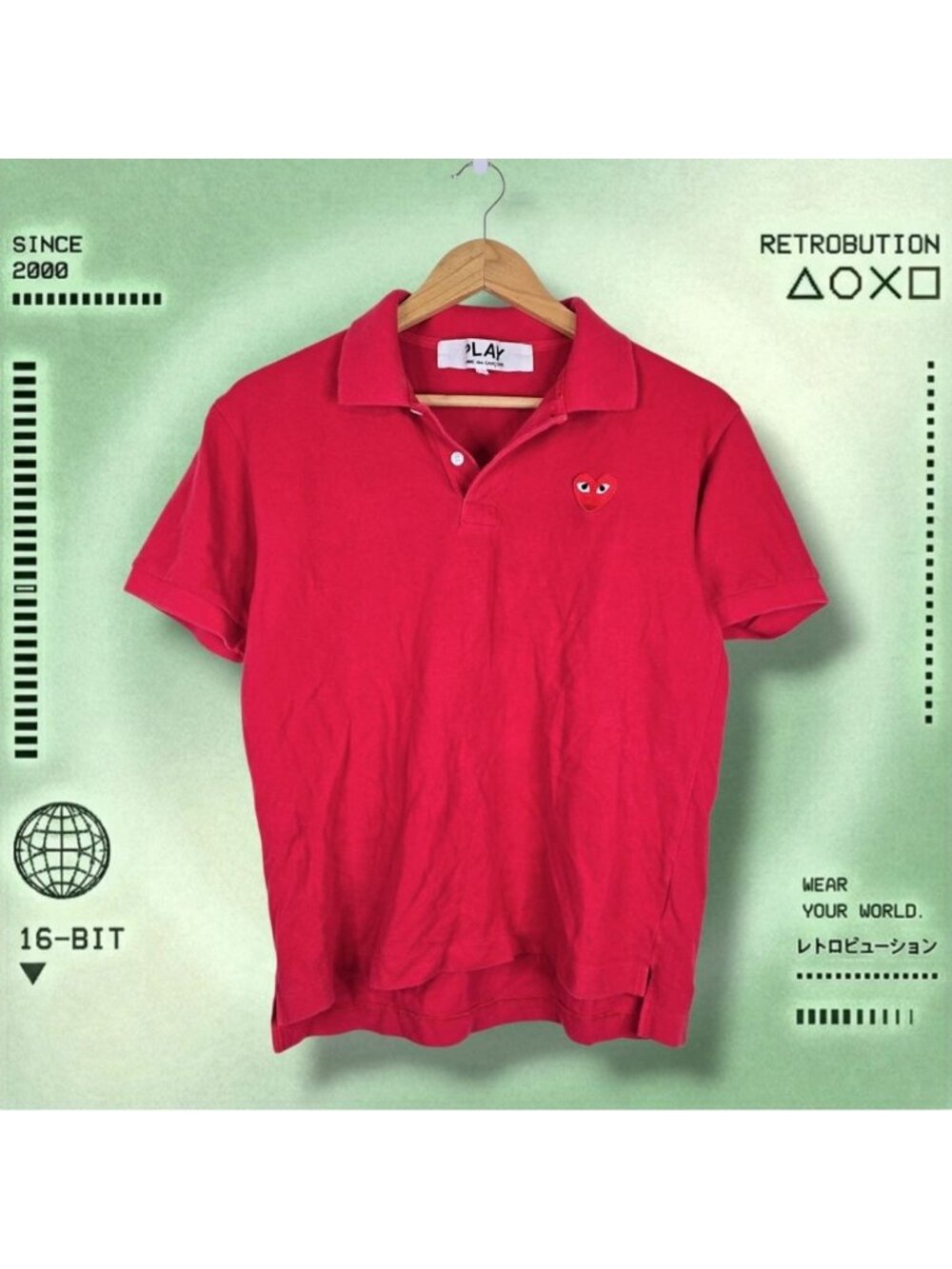 Comme Des Garcons CDG Logo Polo Shirt Red Size M